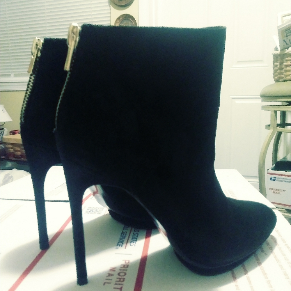 ZARA WOMAN BLACK SUEDE SHOES 👠 SIZE 10 LADY,A FABULOUS GIFTING.🎁 - Picture 3 of 8